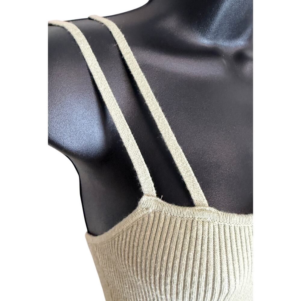 Ramona Womens Small Ribbed Bodycon Knit Dress Size Small Green Spaghetti Strap - Picture 4 of 9